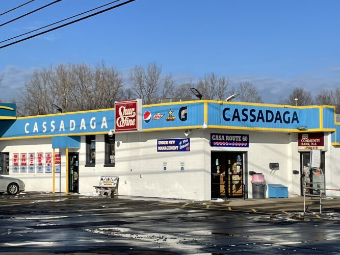 Real estate sales include Cassadaga grocery store, Fredonia church